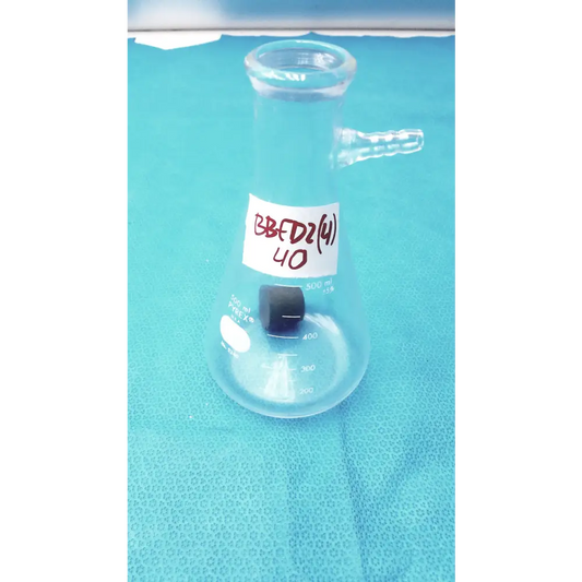 PYREX 500ml Buchner Flask Filtering Vacuum Suction Side Arm Heavy Wall Glass Lab - flask