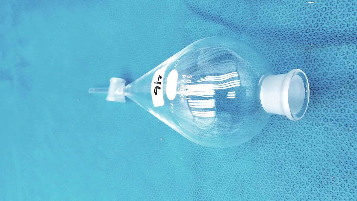 Pyrex 6404 Separatory Funnel Corning #27 Stopper 4 mm PTFE Valve Lab Glass 500m - Laboratory Glassware