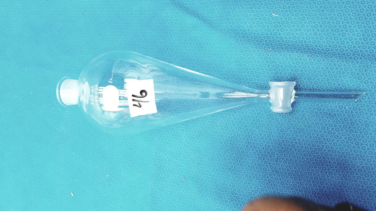 Pyrex 6404 Separatory Funnel Corning #27 Stopper 4 mm PTFE Valve Lab Glass 500m - Laboratory Glassware