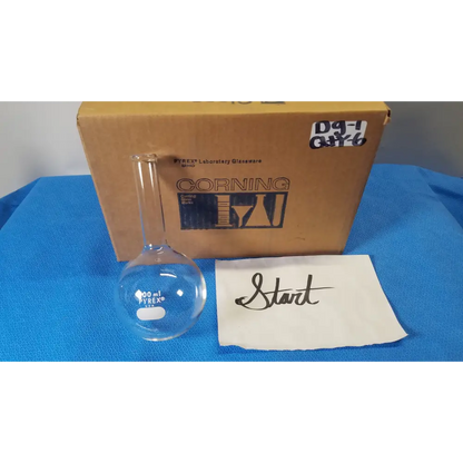 PYREX Boiling Flask 500 mL Long Neck Round Bottom Tooled Mouth