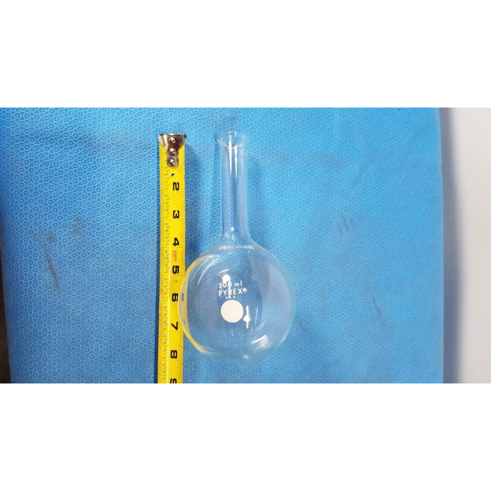 PYREX Boiling Flask 500 mL Long Neck Round Bottom Tooled Mouth