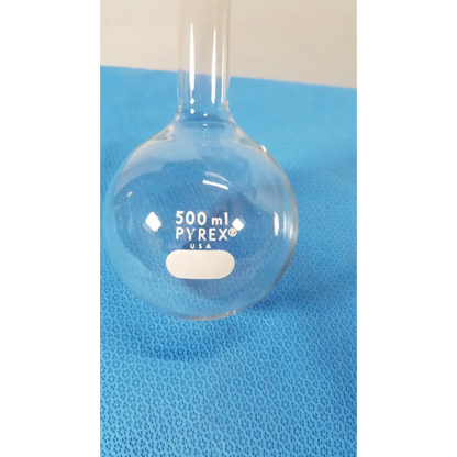 PYREX Boiling Flask 500 mL Long Neck Round Bottom Tooled Mouth