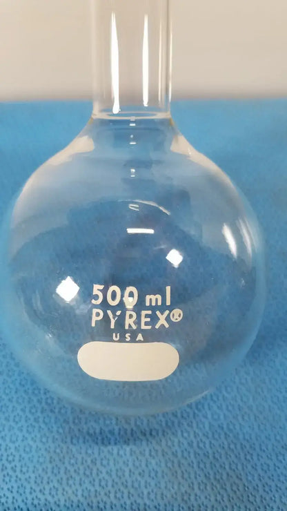 PYREX Boiling Flask 500 mL Long Neck Round Bottom Tooled Mouth - Laboratory Glassware