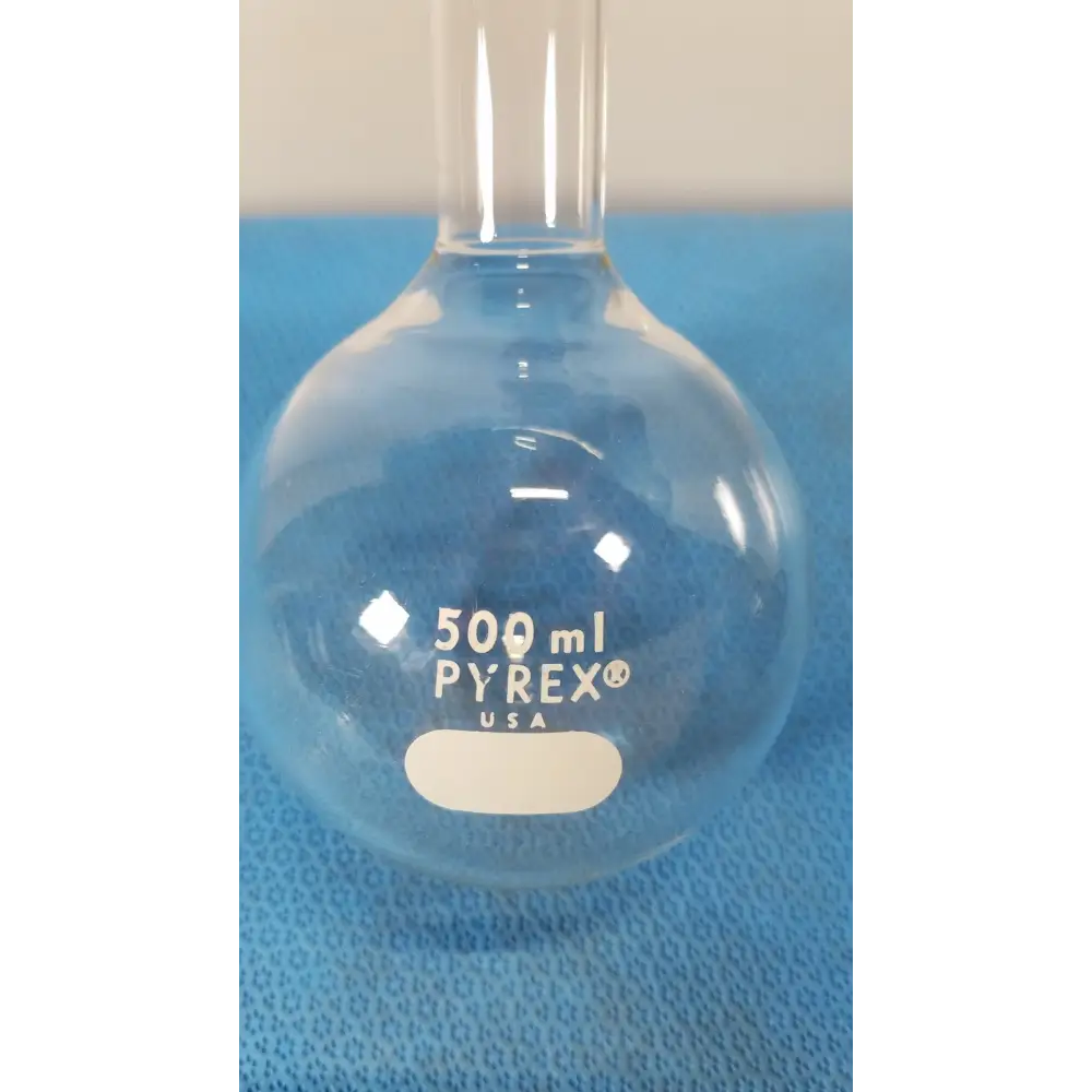 PYREX Boiling Flask 500 mL Long Neck Round Bottom Tooled Mouth - Laboratory Glassware