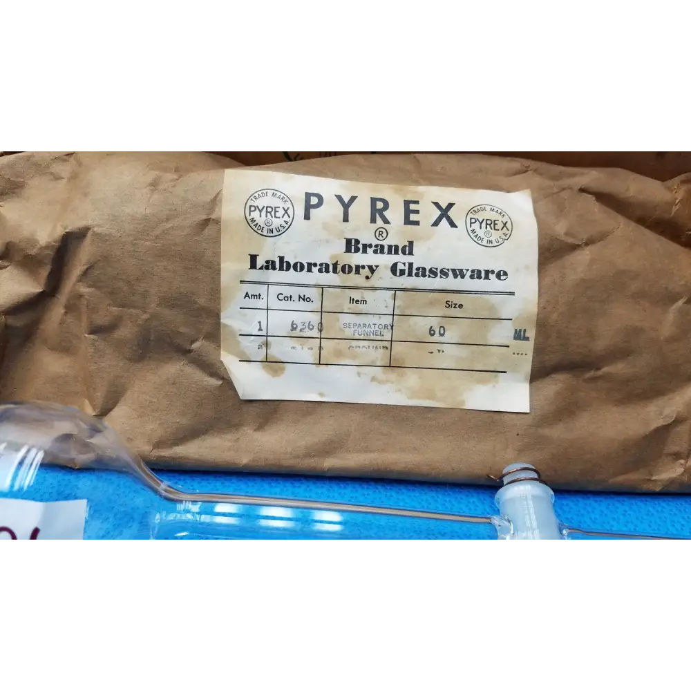 PYREX Glass 60mL Globe Separatory Funnel w/ 2mm Stopcock