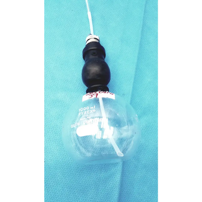 PYREX GUTH Glass 1000ml Sampling Flask with Black Stopper & Swagelok Fitting - flask