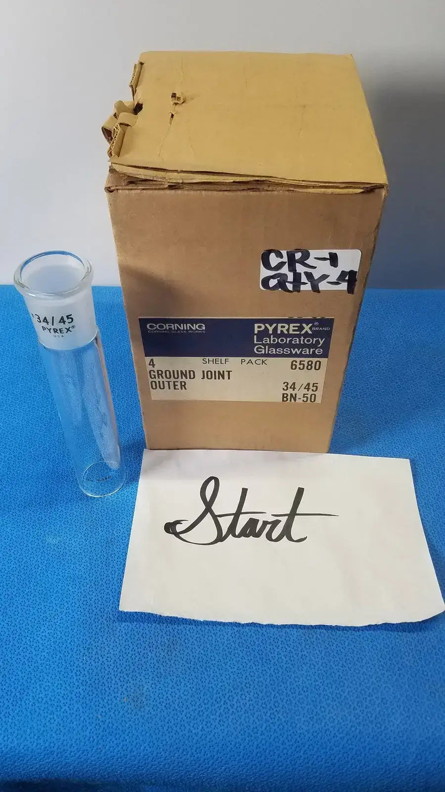 Pyrex Laboratory Glassware 34/45 Ground Outer Joint Full Length Borosilicate