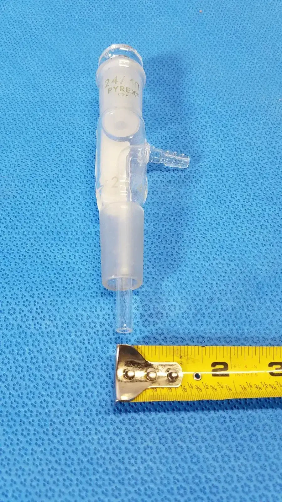 PYREX Laboratory Vacuum Adapter Glass 24/40 Ground Joint Borosilicate - Glassware