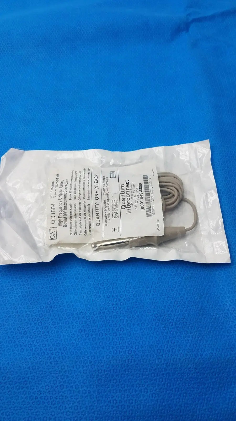 Quantum QD1004 High Frequency Unipolar Cable – Bovie Compatible - Electrosurgical