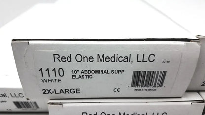 Red One Medical 1110 White 10’’ Abdominal Support Elastic Size 2X-L - Lot of 11 - Binder