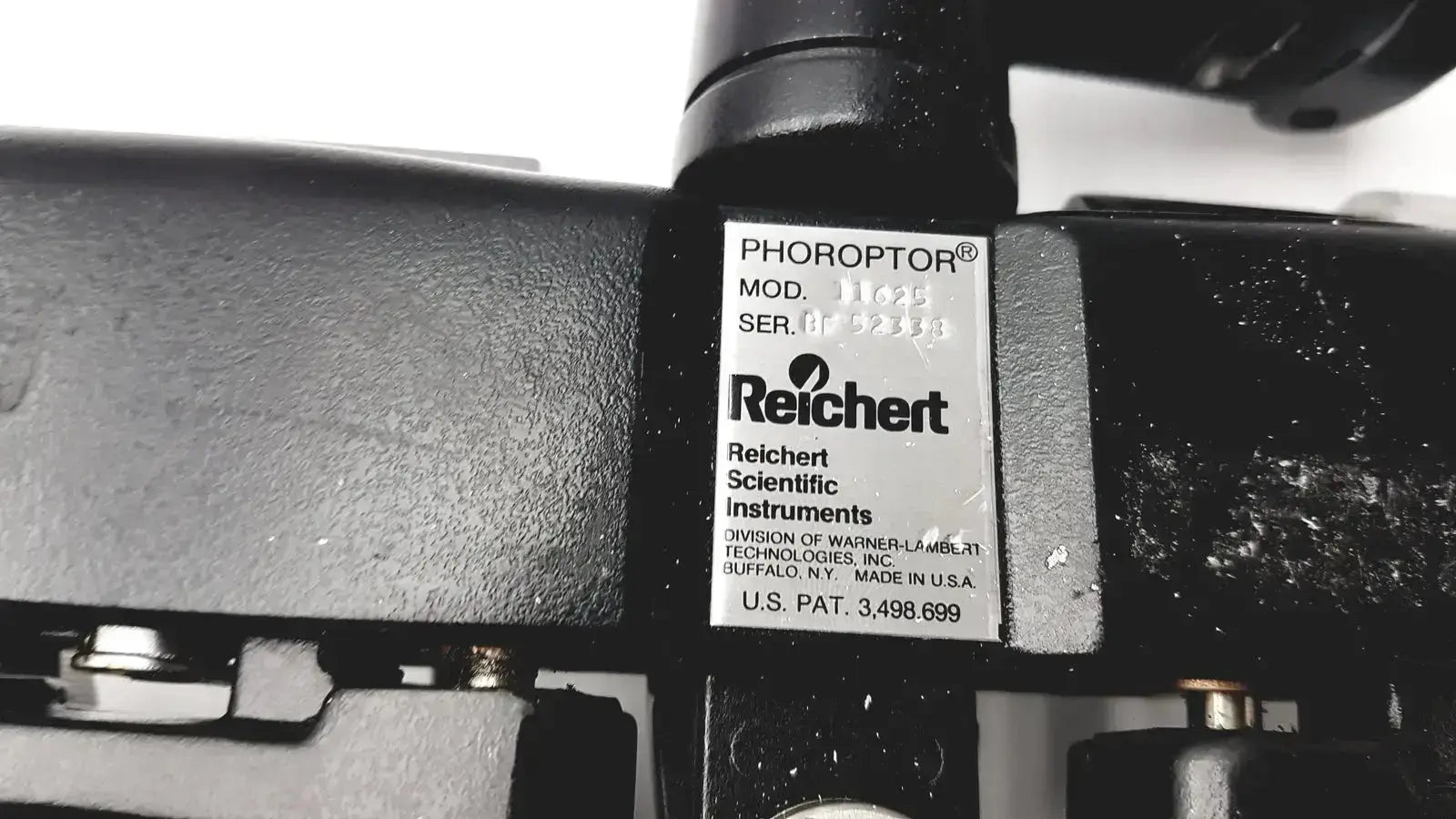 Black reichert 11625 minus cylinder phoropter refracting instrument for eye exams with some damage visible
