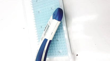 Reichert avia tono-pen digital thermometer with blue and white body and rounded blue tip for precise measurements
