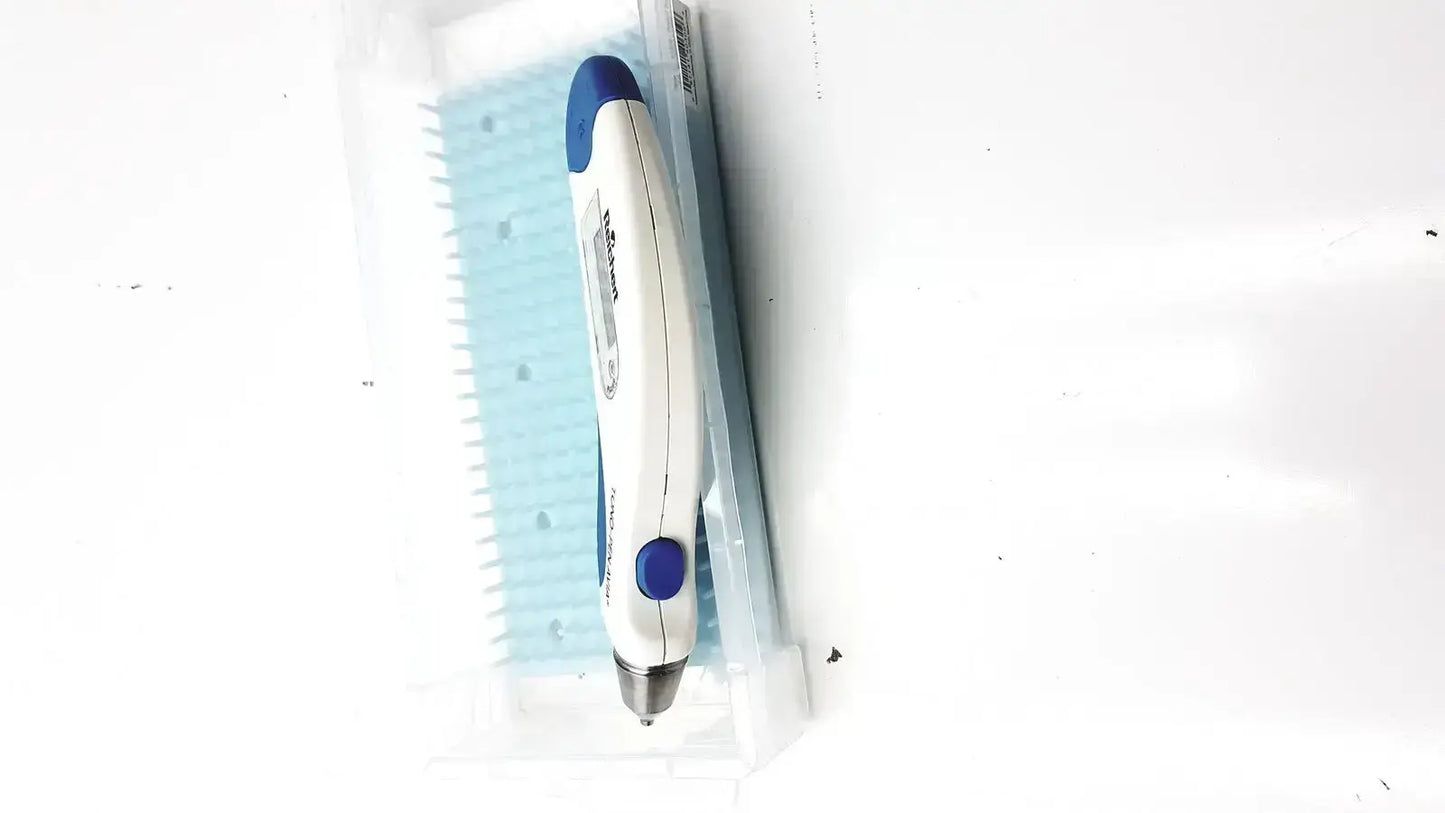 Blue and white electronic stylus with ergonomic design for reichert avia tono-pen tonometer use