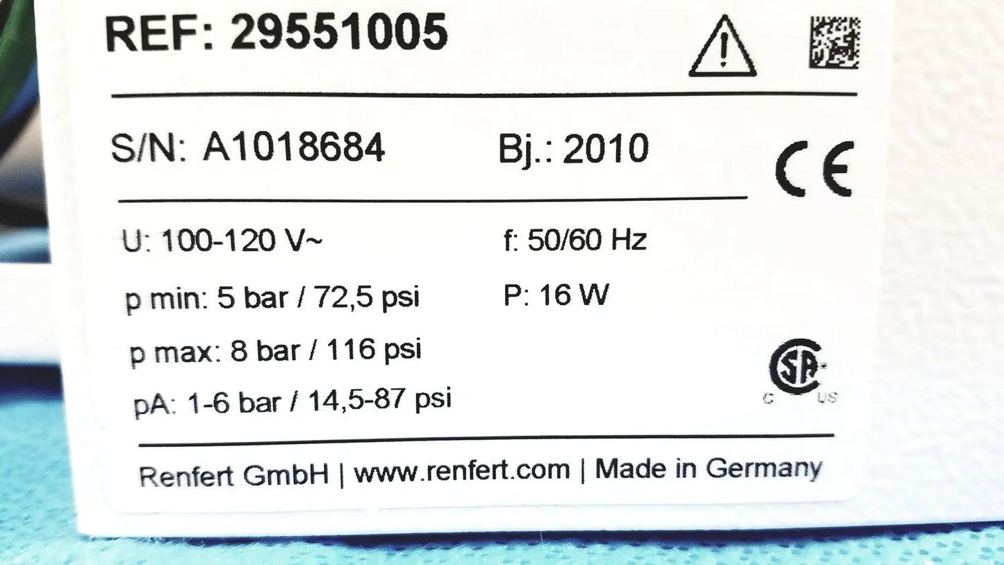 Renfert Basic Quttro IS Ref 29551005 With One Tank - Laboratory Sandblasting Unit