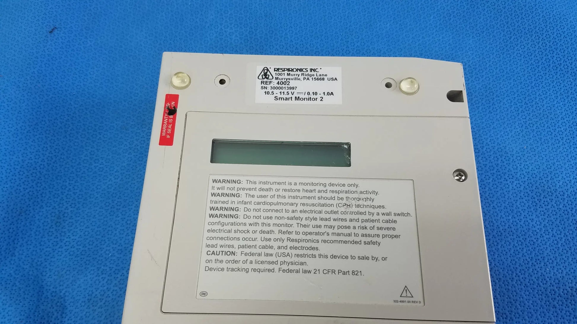 Respironics Smartmonitor 2 Apnea Monitor Ref 4002