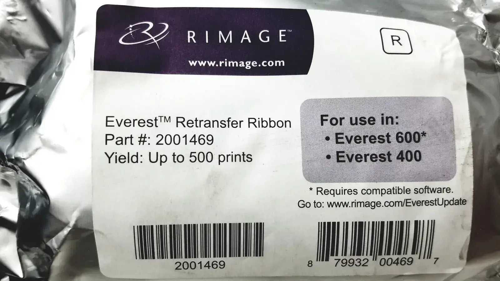 RIMAGE 2001469 Everest 600 / 400 Retransfer Ribbon Up to 500 Prints
