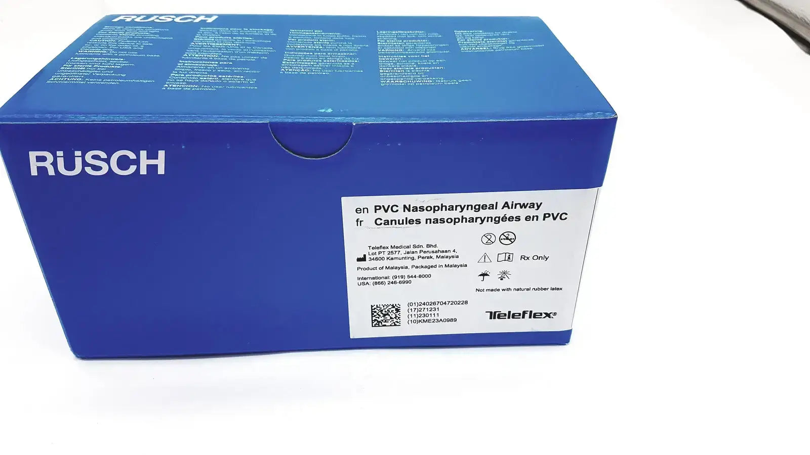 Rusch PVC Nasopharyngeal Airway Size 24 Fr. Ref: 123324 QTY 10