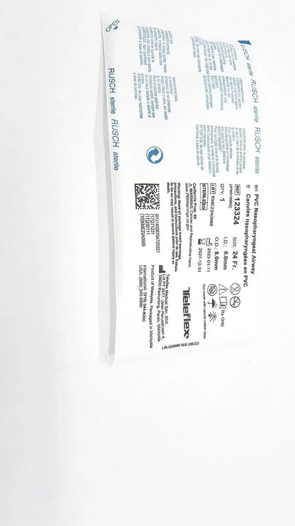 Rusch PVC Nasopharyngeal Airway Size 24 Fr. Ref: 123324 QTY 10