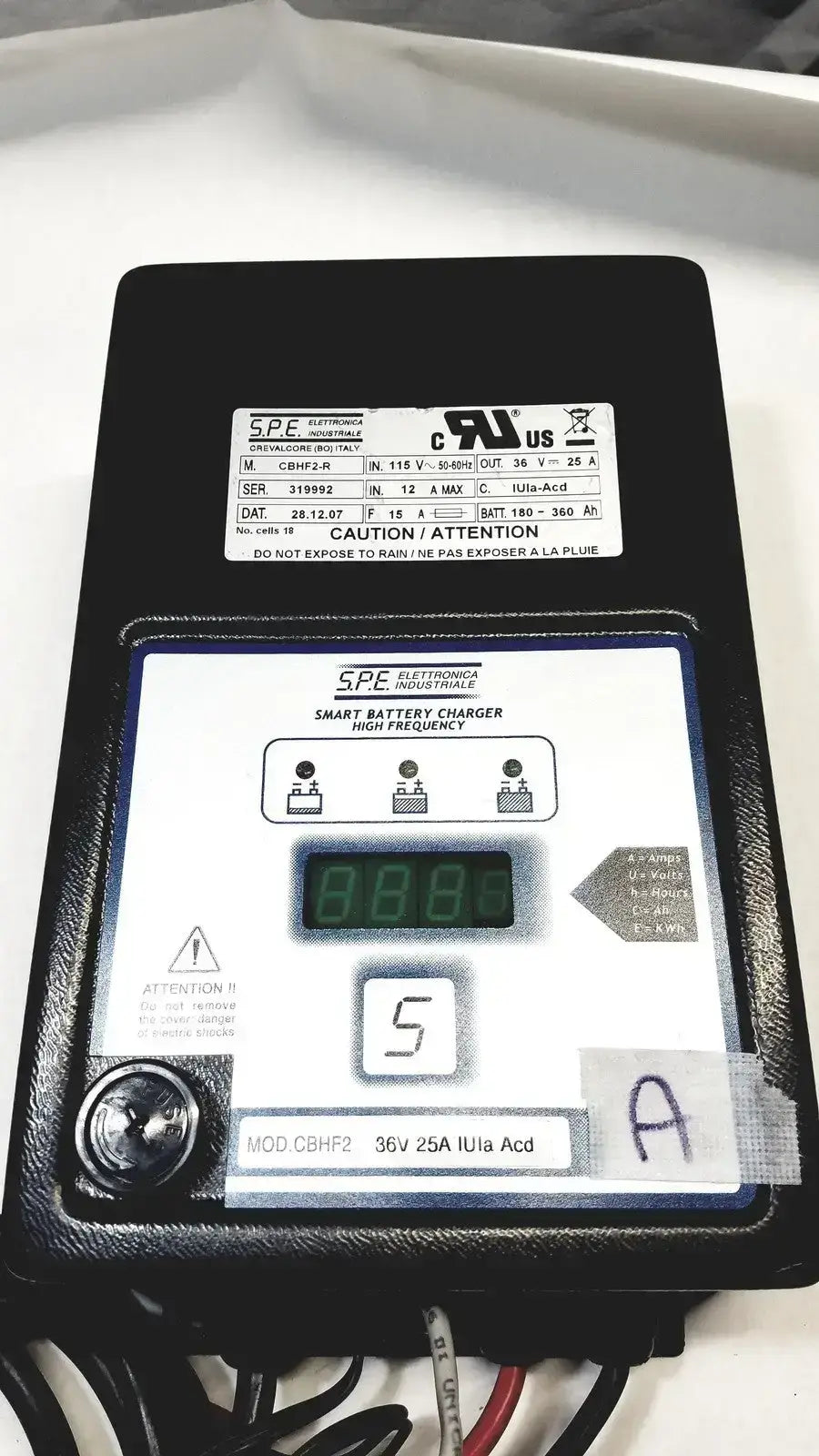 S.P.E. CBHF2-R Electronica Industriale Made In Italy Battery Charger 36V