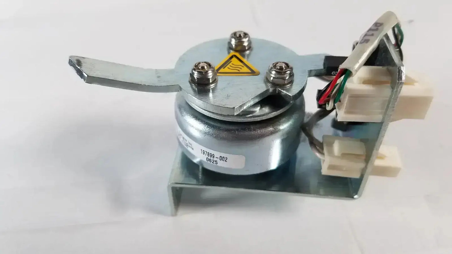 Saia Burgess silver metallic electric motor with lever handle, three screws, and wiring from Ledex products hospital surplus