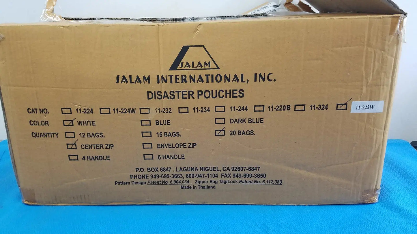 Salam International Disaster Pouch Body Bag Mortuary Bag White Center Zip