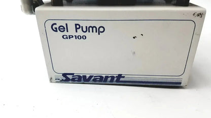 White rectangular gel pump gp100 by savant designed for dispensing gel with durable plastic construction