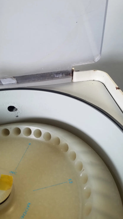 White plastic drum with beige interior and circular indentations for savant HSC 10K-115 high speed centrifuge medical equipment