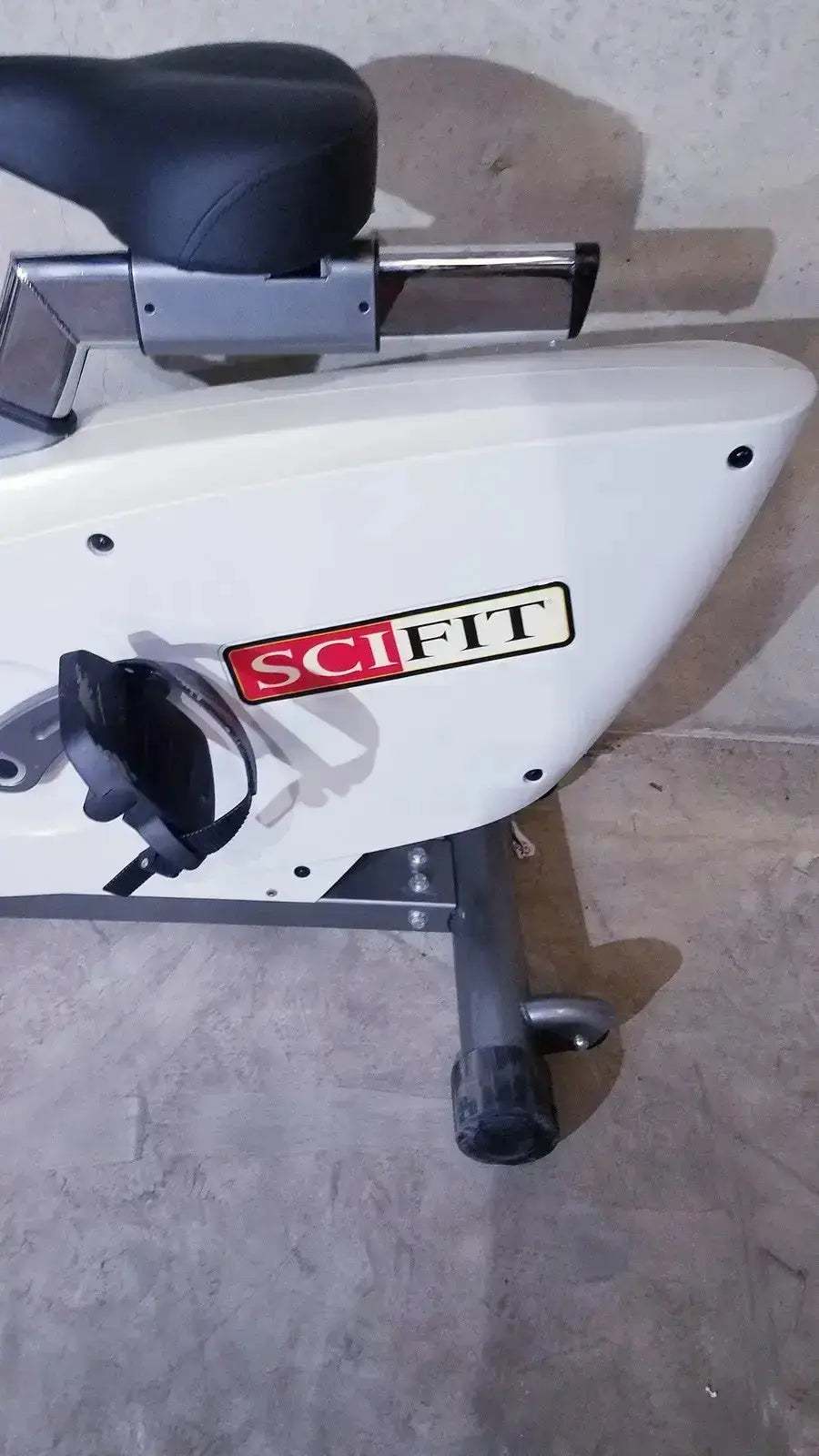 SciFit ISO 7000 upright exercise bike in white with black seat and handlebars for effective upright exercise