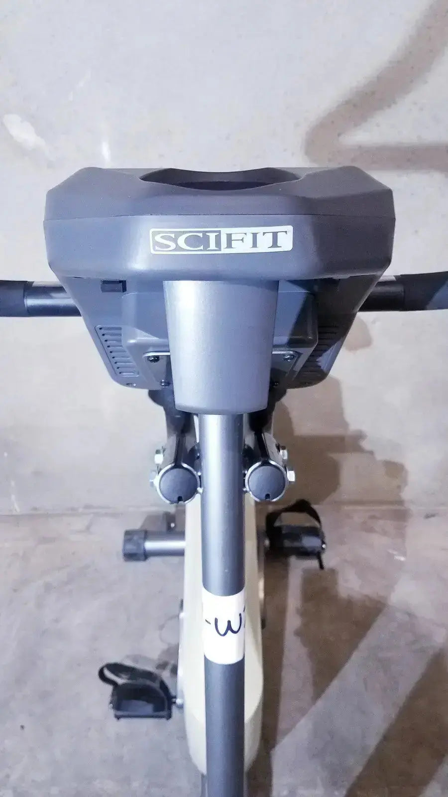 Scifit iso 7000 upright exercise bike with gray and white sleek modern design for effective upright exercise