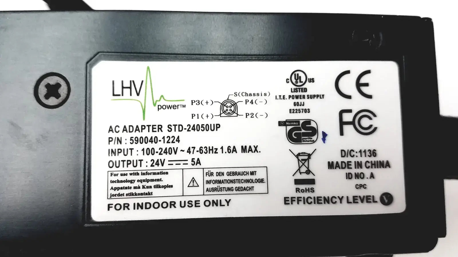 ScriptPro Printer VS25 3045-1000-225 LHV AC Adapter STD-24050UP Power Supply