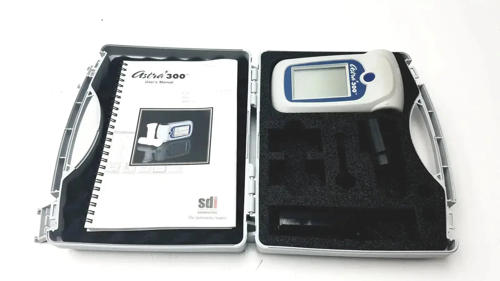 White and blue digital hydrometer with small screen in black foam case for buy used medical equipment pre owned medical equipment