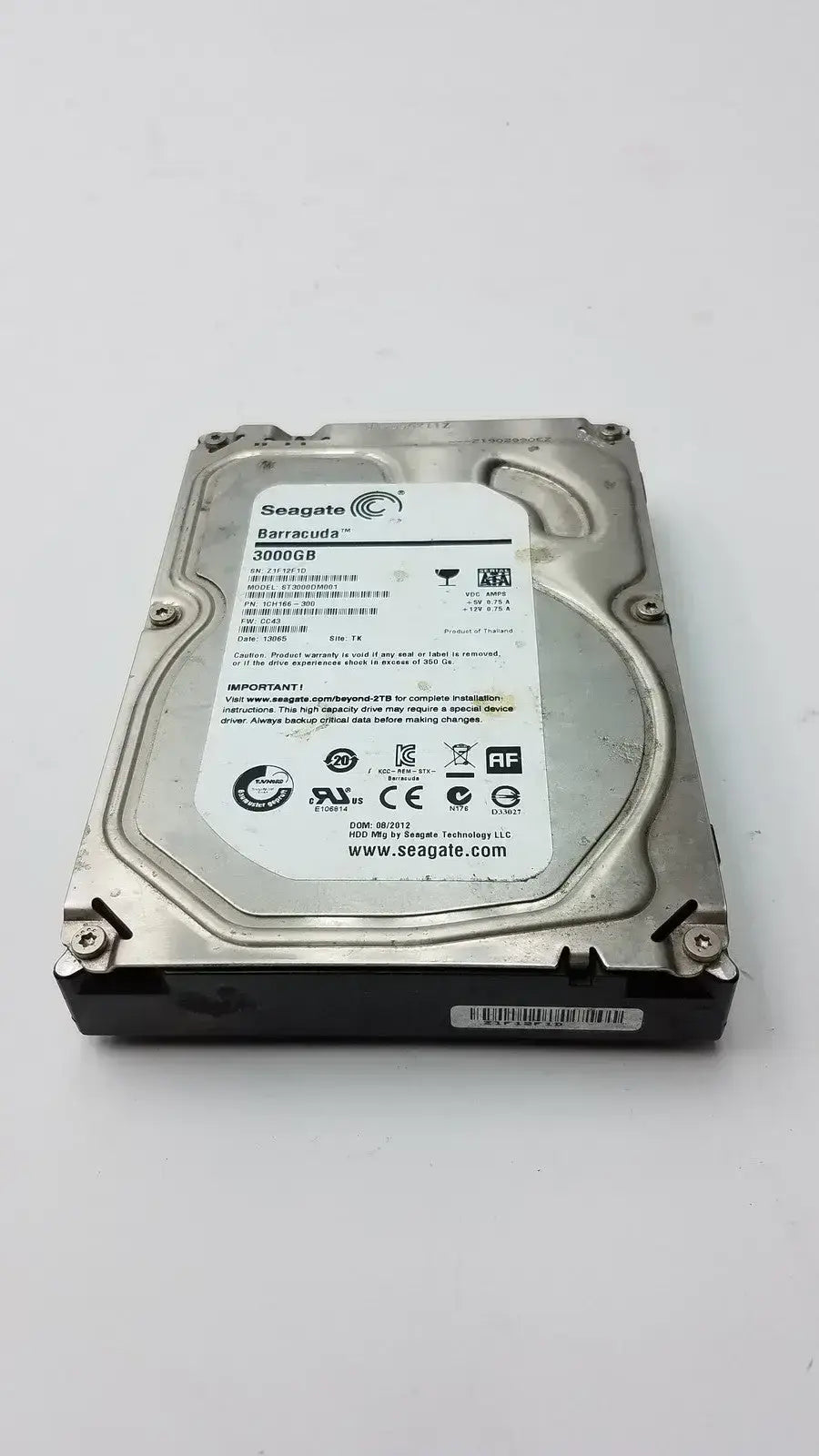 Seagate Barracuda 3TB 7200RPM 3.5’’ SATA HDD ST3000DM001 9YN166 Desktop Drive - Internal Hard