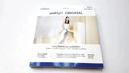 Seal tight original cast bandage protector reusable long leg 42 inch white and blue plastic film for cast protection