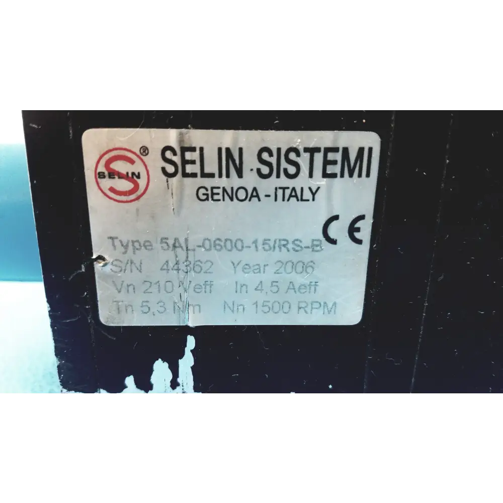 SELIN SISTEMI 5AL-0600-15/RS-B Servo Motor 1500RPM - motor