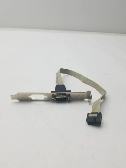 Serial 9 Pin DB9 RS232 Motherboard Com Port Ribbon Cable Connector Slot Bracket