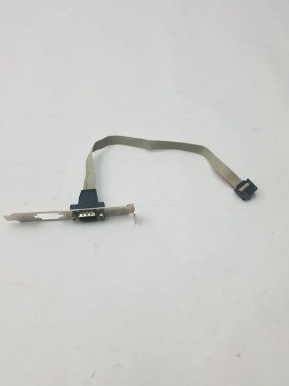 Serial 9 Pin DB9 RS232 Motherboard Com Port Ribbon Cable Connector Slot Bracket