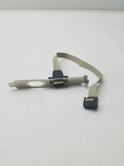Serial 9 Pin DB9 RS232 Motherboard Com Port Ribbon Cable Connector Slot Bracket