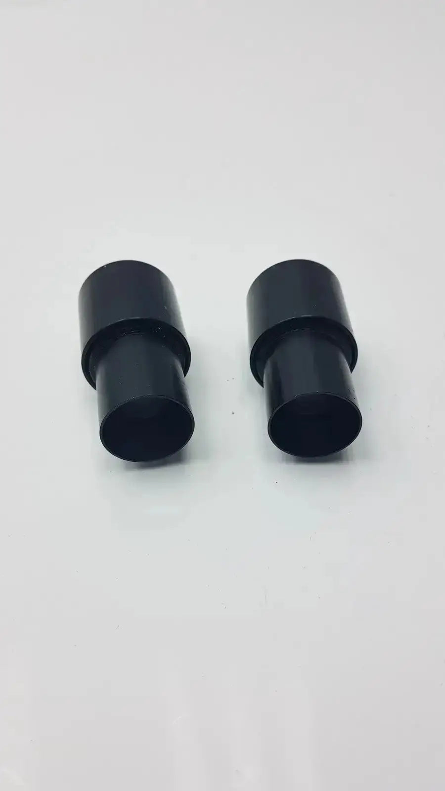Set of 2 black plastic vacuum hose adapter connectors for american optical 10x wf cat 145 microscope use