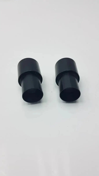 Set of 2 black plastic vacuum hose adapter connectors for american optical 10x wf cat 145 microscope use