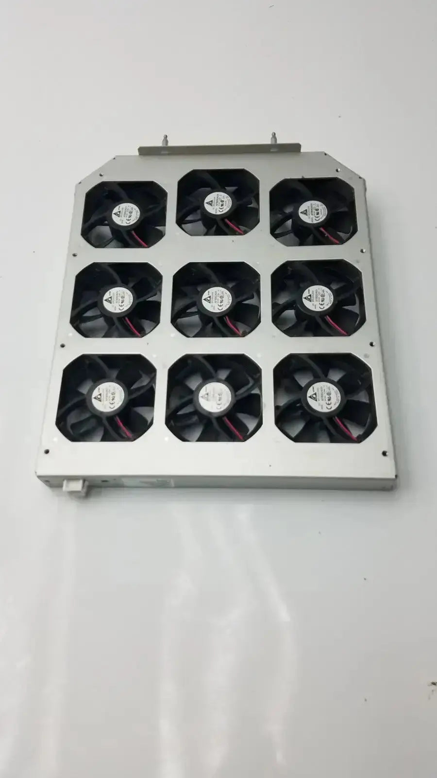 Silver metal brushless fan tray model afb0924vh with nine black fans arranged in a 3 by 3 grid