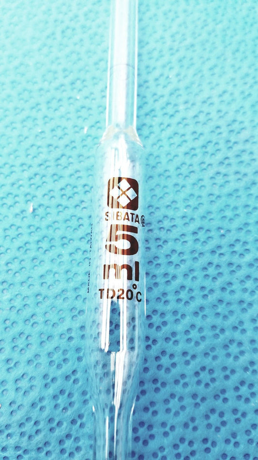 SIBATA 5 mL Volumetric Pipet Class A To Deliver TD Glass Labware Used