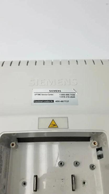 White siemens kt-lm215fds fhd flat panel electrical enclosure with embossed logo and service center label on back side