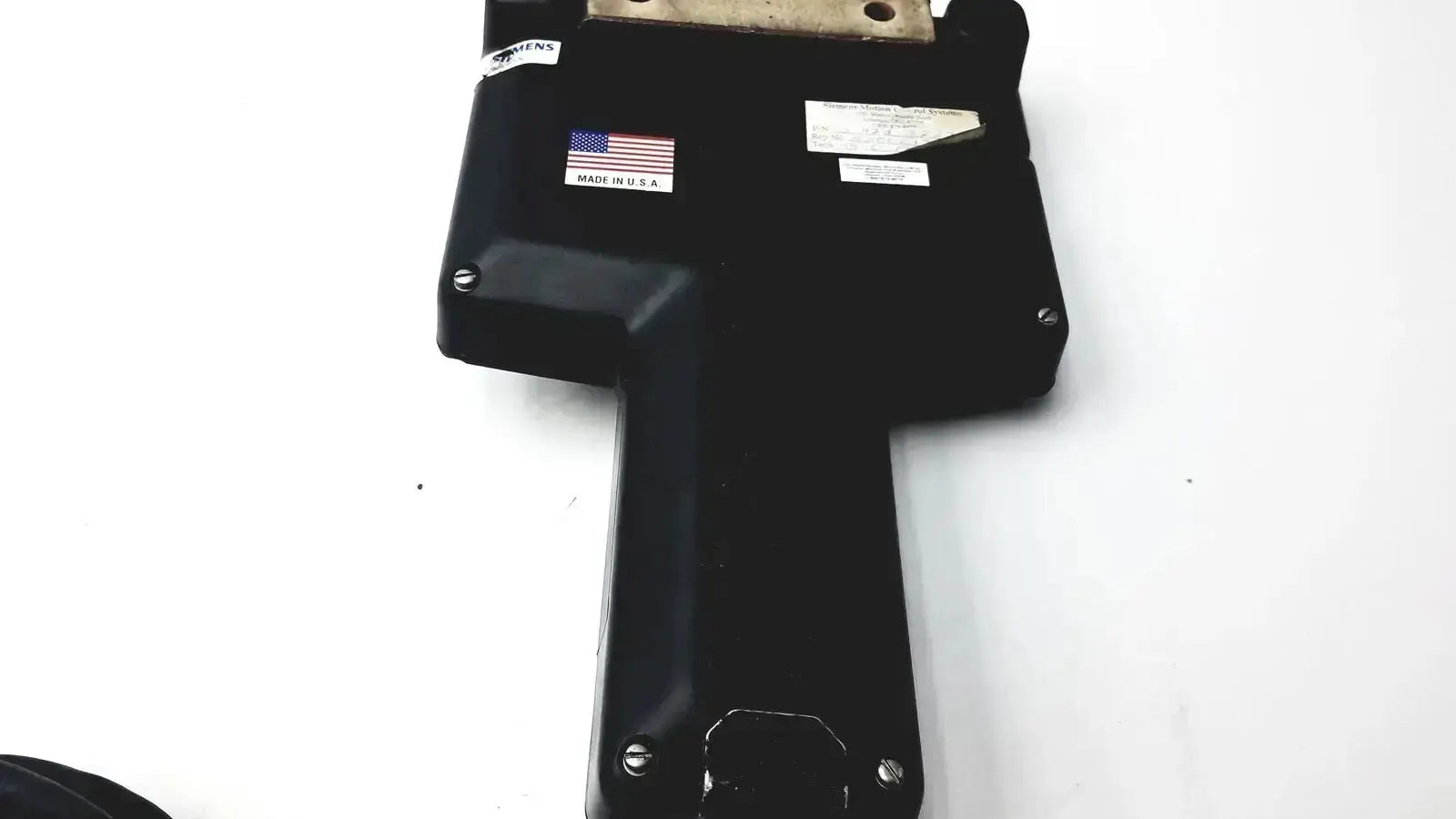 Black plastic siemens cincinnati milacron cnc lathe teach pendant controller with american flag and made in usa label