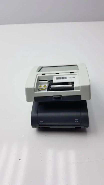 Gray and black desktop scanner with sleek modern design siemens clinitek status analyzer model 004979