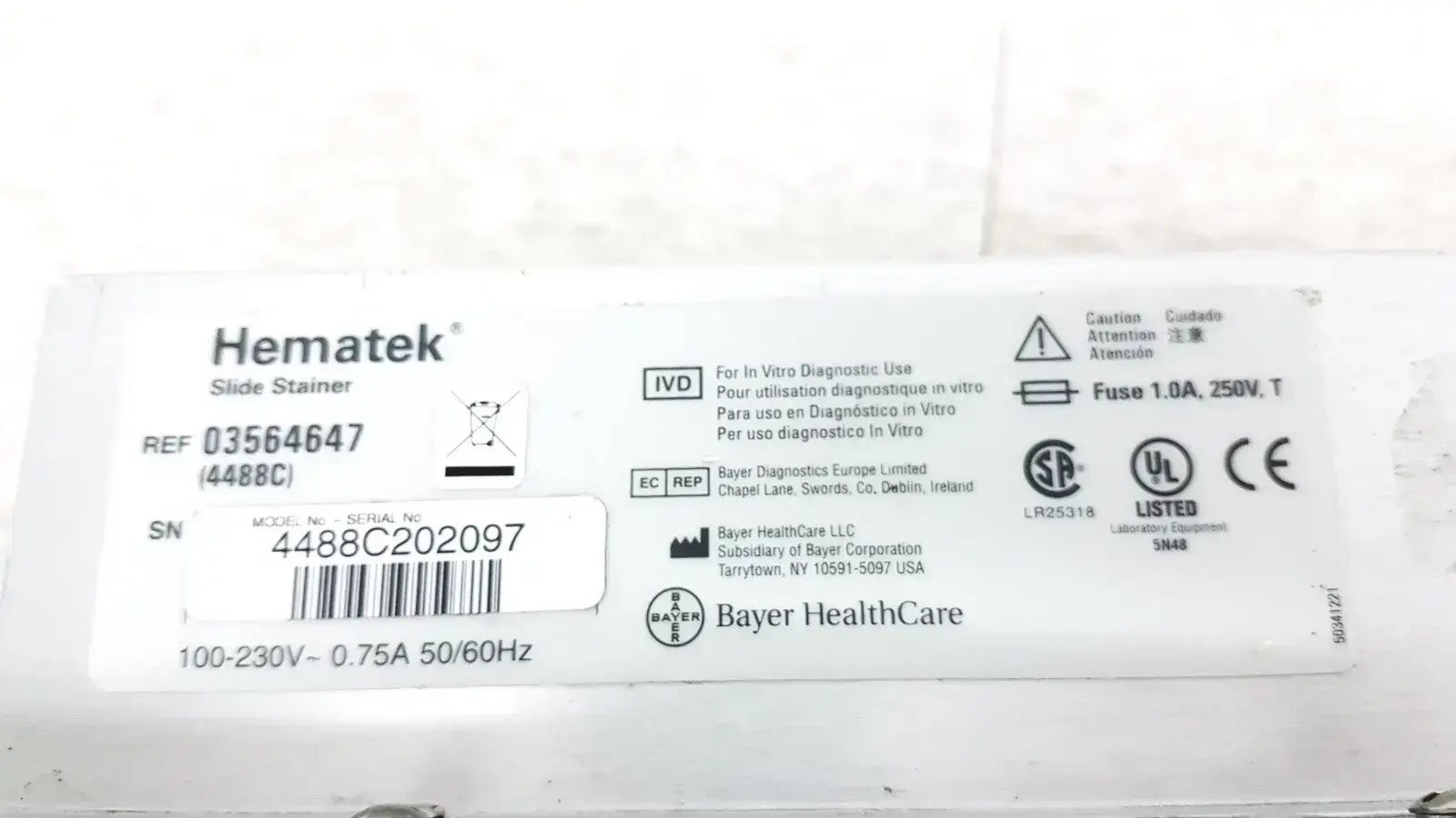 Siemens Hema-Tek 4488C Hematology Slide Stainer