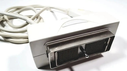 White plastic dvi-i digital video adapter with coiled cable for siemens la435 transducer used with acuson p300 ultrasound