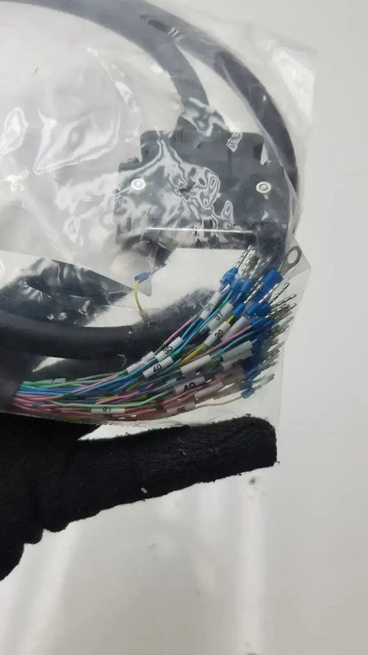 Black coiled cable bundle with colorful insulated wires and blue terminal connectors for 6sl3260-4na00-1vb0 preassembled motor connection