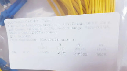 Singlemode Fiber Optic Cable Assembly – LC to UPC Polish 5 Meter Box of 26