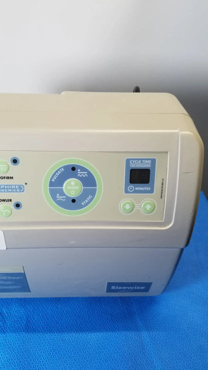 Beige sizewise sapphire low air loss mattress pump with circular control dial and digital cycle time display for buy used medical equipment