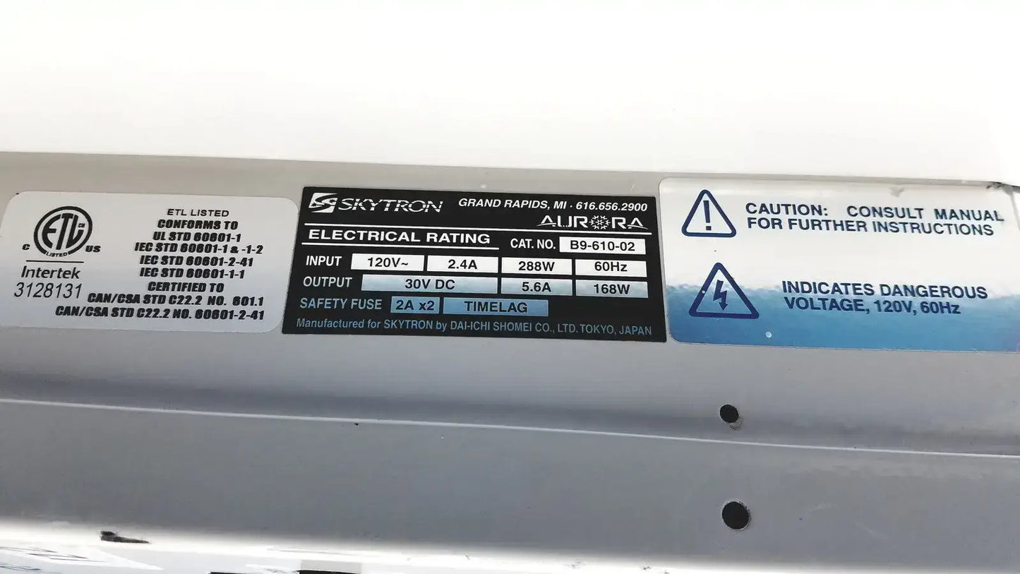 Skytron Aurora LED Surgical Light Control Box B9-610-02 120V 288W